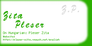 zita pleser business card